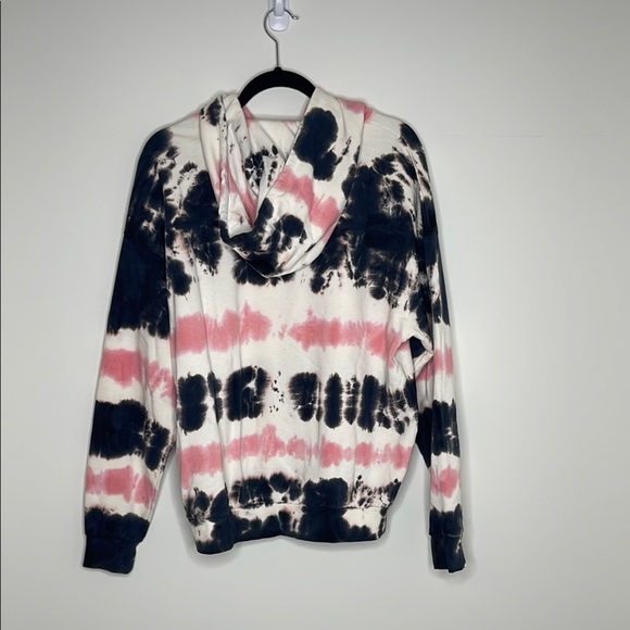 Topshop Tie-Dye Hoodie in Pink and Navy - Picture 4 of 5